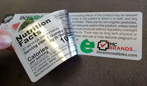 Peel back metabllic labels for cannabis